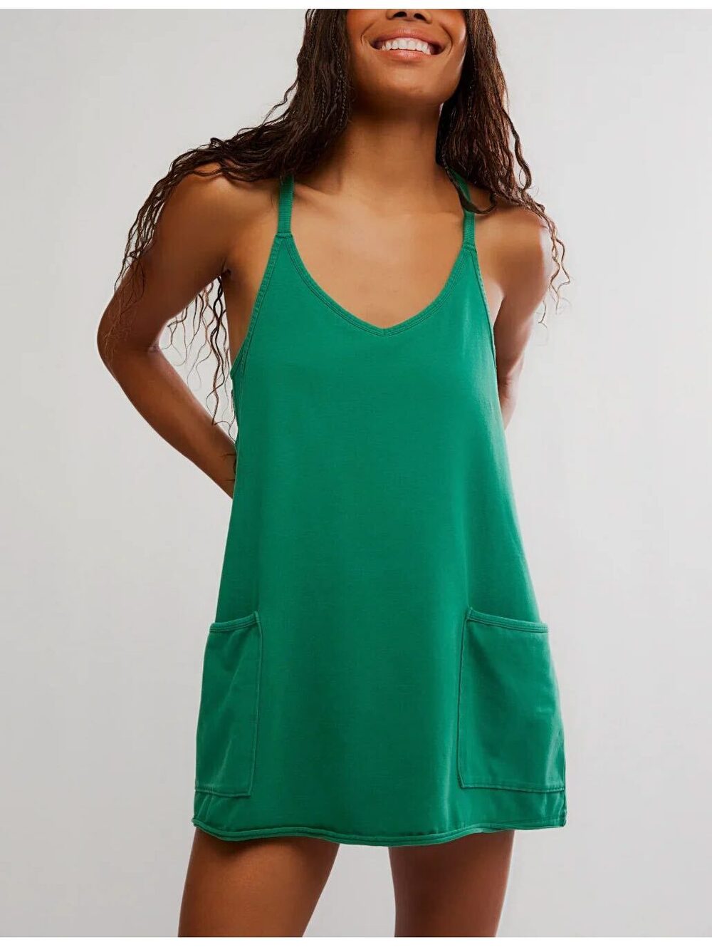 Free People Hot Shot Mini Dress Green M NWT